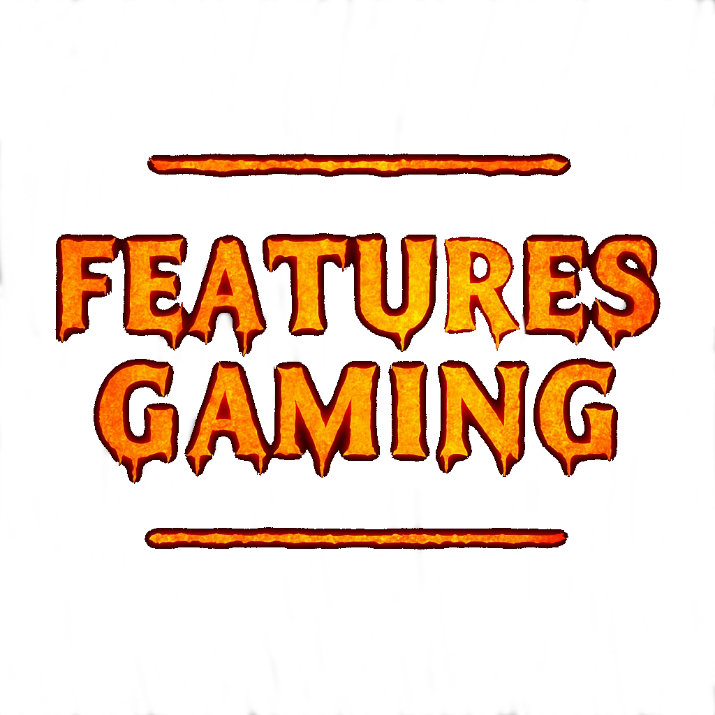 The words Features Gaming as a Logo in a stylised font